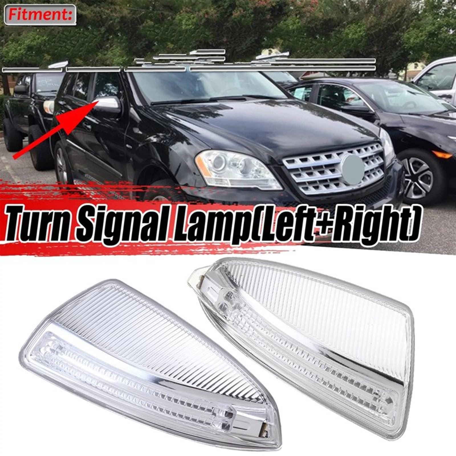 Compatible Con Mercedes Para Benz Para ML Class W164 ML300 ML500 ML550 ML320 Lámpara De Espejo Retrovisor Puerta De Coche Señal De Giro Intermitente De Coche 2048200721