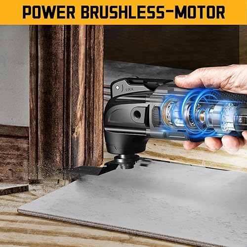 Miniatura 4 de Herramienta oscilante inalámbrica para batería Dewalt de 20 V, herramienta de motor sin escobillas con mango auxiliar, multiherramienta oscilante de