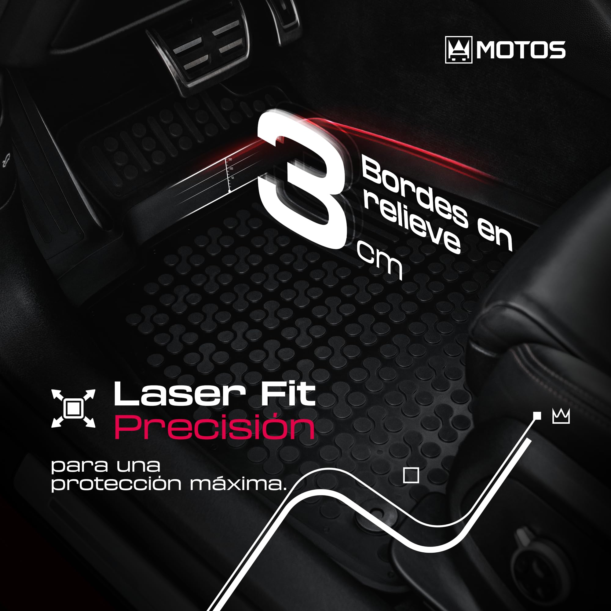 MOTOS Juego de Alfombrillas de Goma para Coche y Alfombrilla de PE para Maletero Adecuado para Fiat Doblo III Desde 2022 Mejora la Comodidad de Tus Viajes con la Alfombrilla Antideslizante para Coche