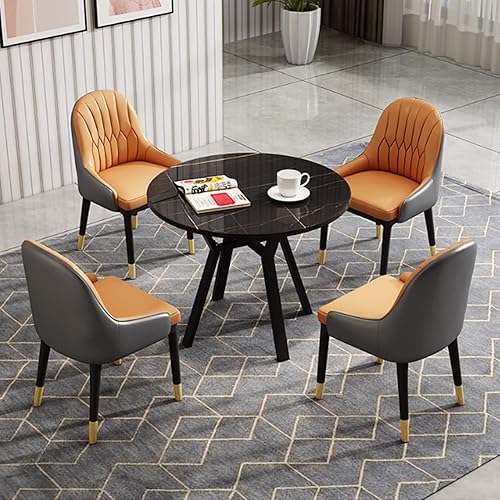 Miniatura 9 de YVYKFZD Juego de mesa y silla para sala de recepción de oficina, mesa de café, mesa de comedor de cocina, mesa de conferencias redonda simple, mesa