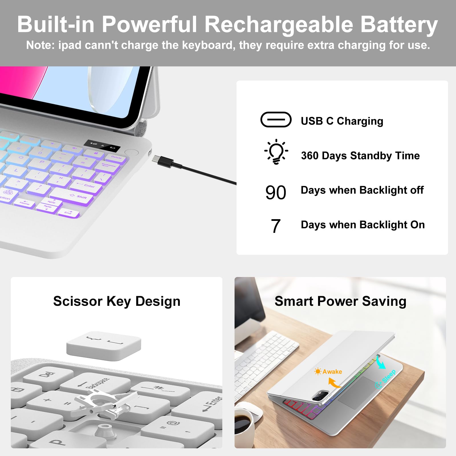 Amazon.com: Magic Folio Keyboard for iPad 11th (A16, 2025) / 10th