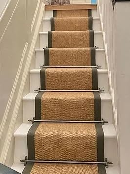 Stair Rods Antique Bronze Stair Runners Rods Brass, Brushed Stair Rods for Carpet Runners, Home Decorative Stair Carpet Rods, Holder Bracket Hardware Included(13pcs,97cm(38in))