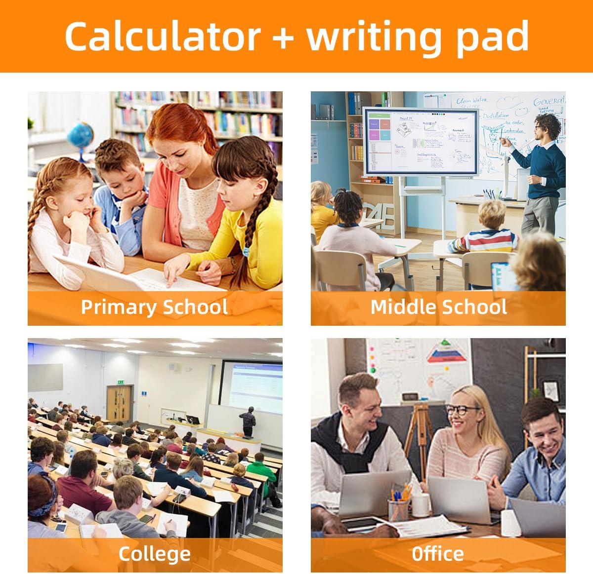 Scientific Calculator with LCD Writing Tablet – 240 Functions for Math, Physics & Exams, Dual-Line Display, One-Click Clear & Lock, Pull-Out Stylus, for Students & Professionals (Black)