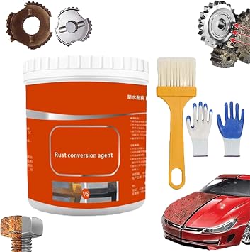 Rust Renovator, Rust Converter for Metal, 300g Rust Conversion Agent, Rust Removal Converter Metallic Paint, Water-Based Metal Rust Remover, Multi-Purpose Anti-Rust Paint for Car 1PCS, Black