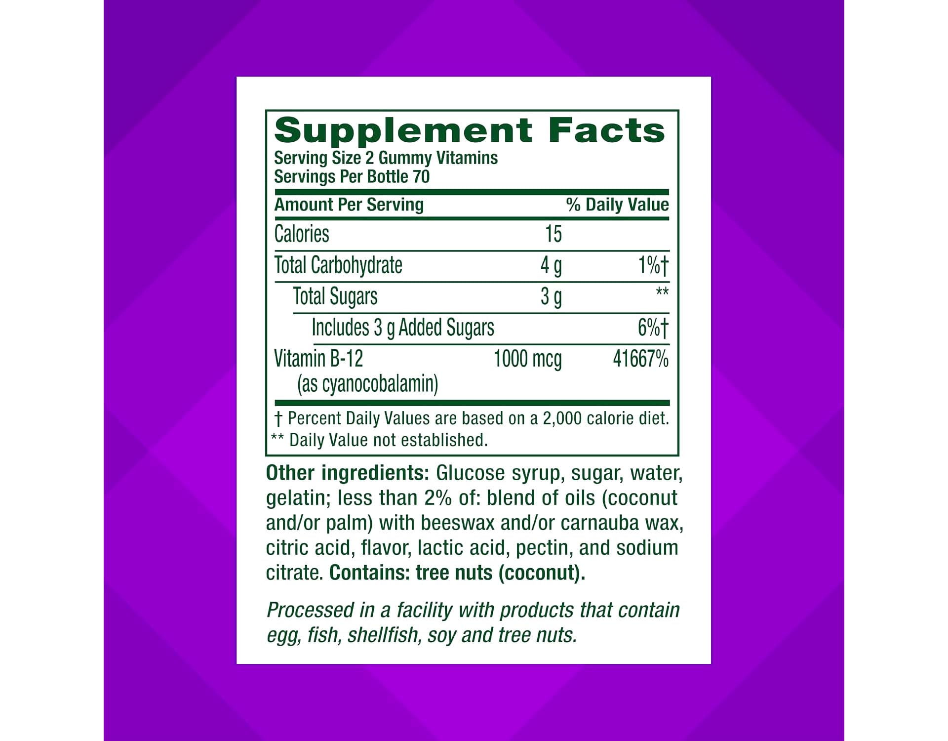 Vitafusion B-12 1000mcg Gummy 140 Count (Pack of 2)