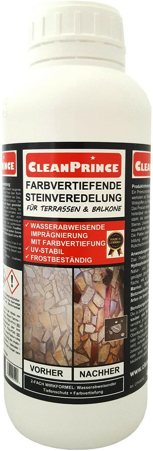 CleanPrince Farbvertiefende Steinveredelung für Terrassen und Balkone 1