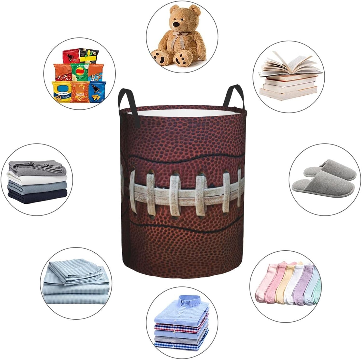 American Football Laces Dirty Clothes Basket,Oxford Cloth Washing Basket For Clothes Storage Organization