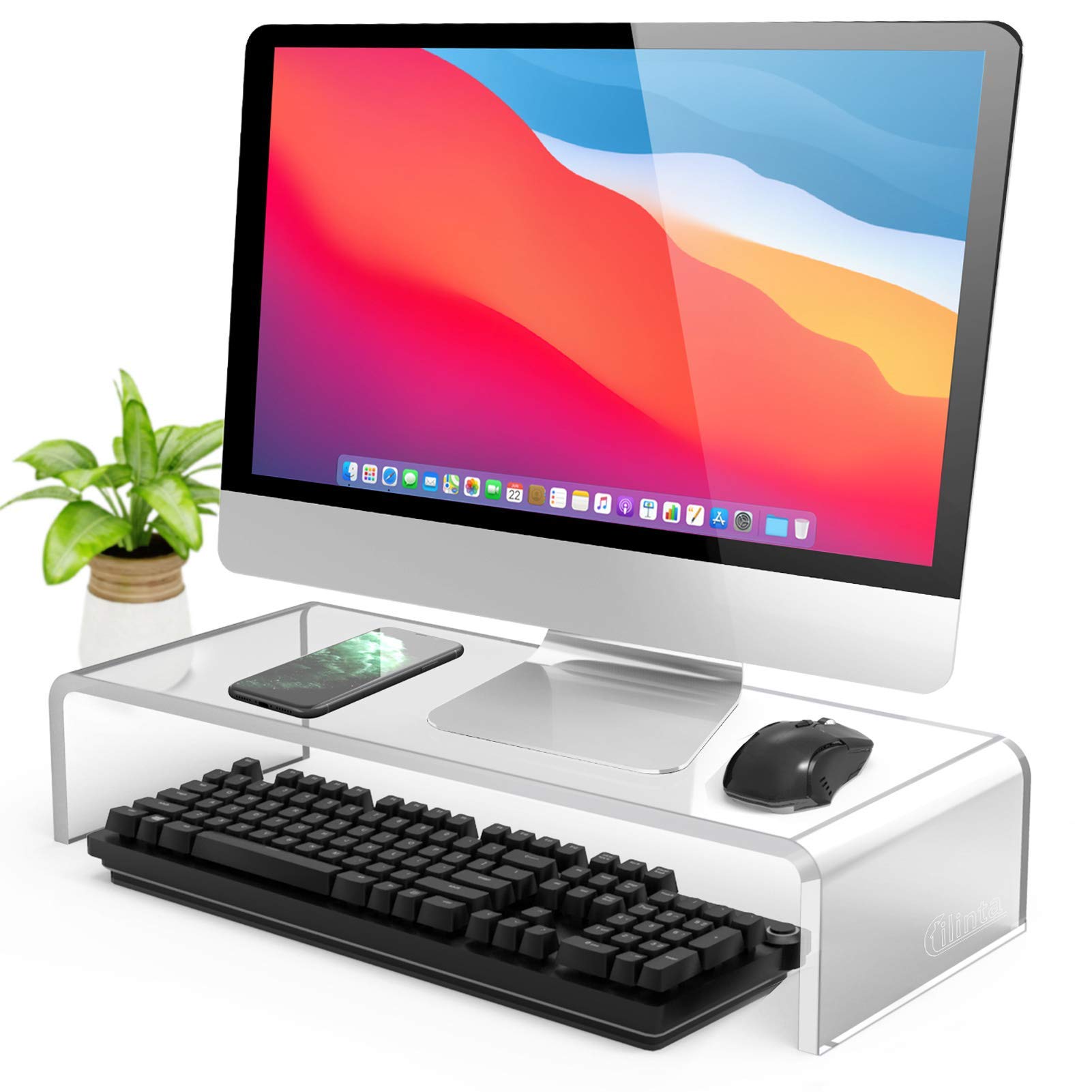 Narayan LNT Acrylic Monitor Riser, Monitor Stand/Computer Stand Sturdy and Transparent for Home, Office and Business, PC Desk Stand for Keyboard/Notebook/Office Supplies Storage Modern and Creative (B08XZFRZC7) Amazon Price History, Amazon Price Tracker