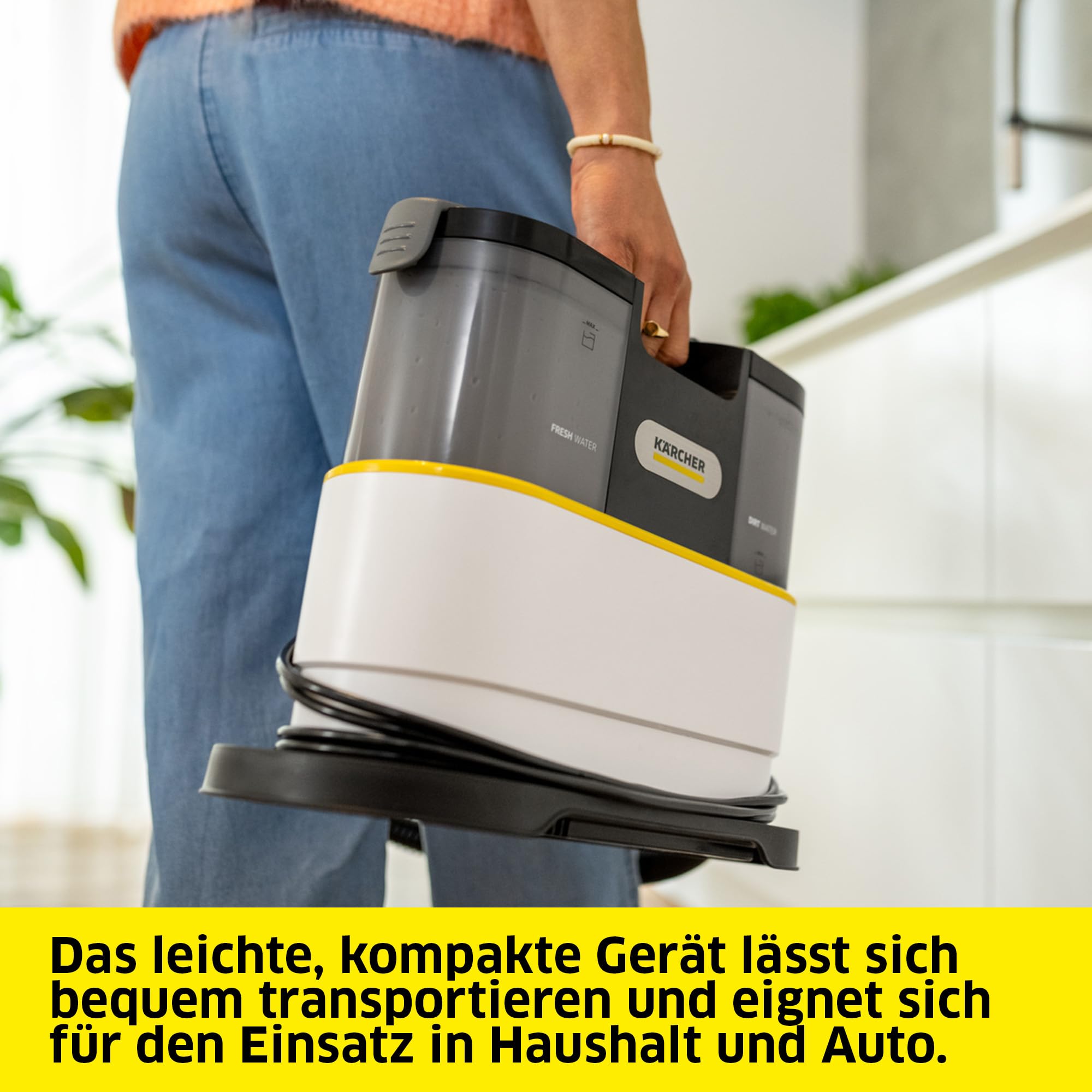 Kärcher Waschsauger SE 2 Spot Care, Aufnahmeleistung: 450 W, Frischwassertank: 1,5 l, Fläche: 2,89 m2, Gewicht: 4,2 kg, Sprühsaugschlauch, Waschpolsterdüse, Fleckendüse und Reiniger RM 519