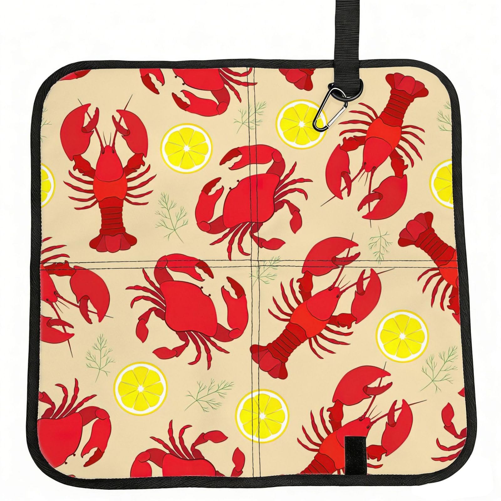 AYYQWE Lobster And Crab Print Foldable Seat Cushion Portable Chair Pad Office Commuting Picnic Camping Outdoor