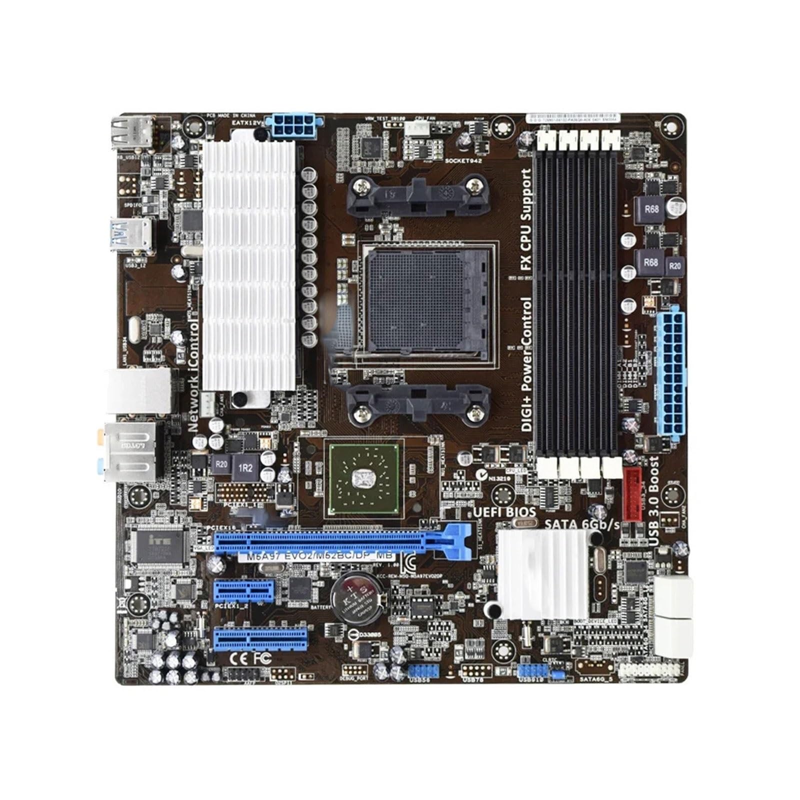 Placa Bases Placa Base Fit For ASUS M5A97 EVO2/M52BC, Enchufe AM3 + 970 DDR3 32GB, Compatible con Athlon IIX2 265 460 CPU SATA III USB3.0 Micro ATX