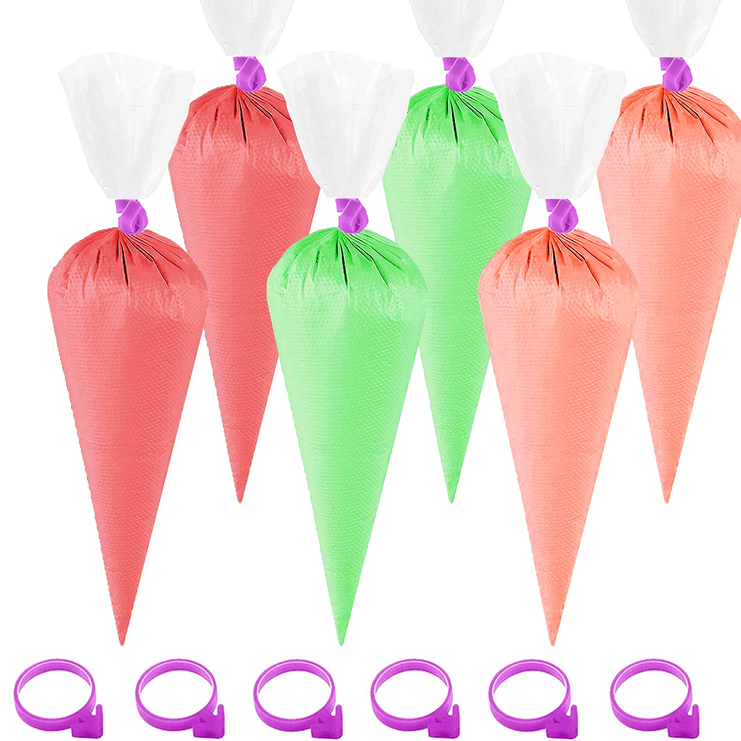 SAILING-GO 100 PCS 12 Inch Thickened Piping Bags Disposable Pastry Bag Icing Bag Cake Cupcake Decorating Bags with 6 Bag Ties for Icing Tips Couplers Baking Cupcakes Cookies Supplies Tools