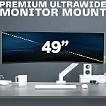 VIVO Arme de moniteur de haute qualité en aluminium lourd pour les moniteurs ultralarge jusqu'à 49 pouces et 15kg, Support de support de bureau simple, Hauteur pneumatique, Max VESA 100x100, Blanc, STAND-V101G1W