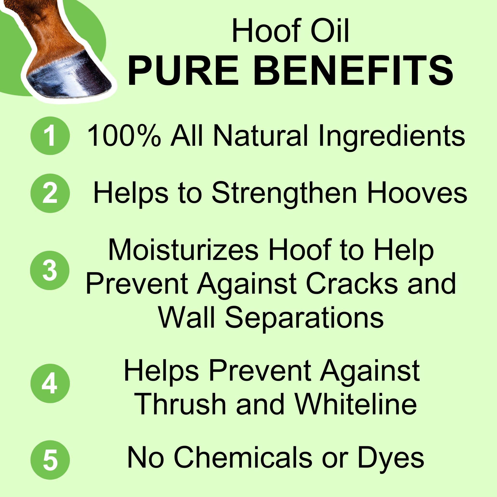 Pure Sole Hoof Oil - All Natural Hoof Conditioner for Horses with Hoof Oil Brush Applicator - Strengthens, Moisturizes and Treats Hoof Problems - 16 fl oz. - image 2