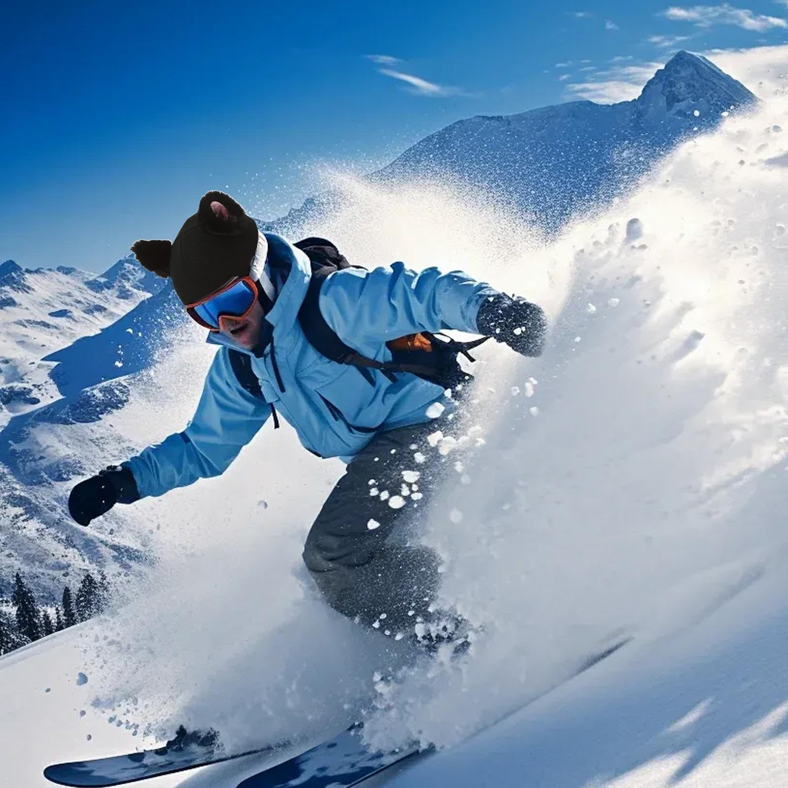 Fundá para Casco con Orejas De Gato: Gorro De Esquí De Felpa, Accesorio De Esquí Suave, Diversión En La Nieve