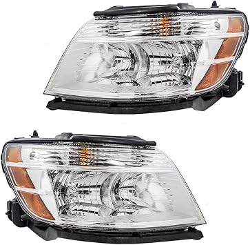 Brock Aftermarket Replacement Driver Left Passenger Right Halogen Combination Headlight Assembly Set Compatible With 2008-2009 Ford Taurus