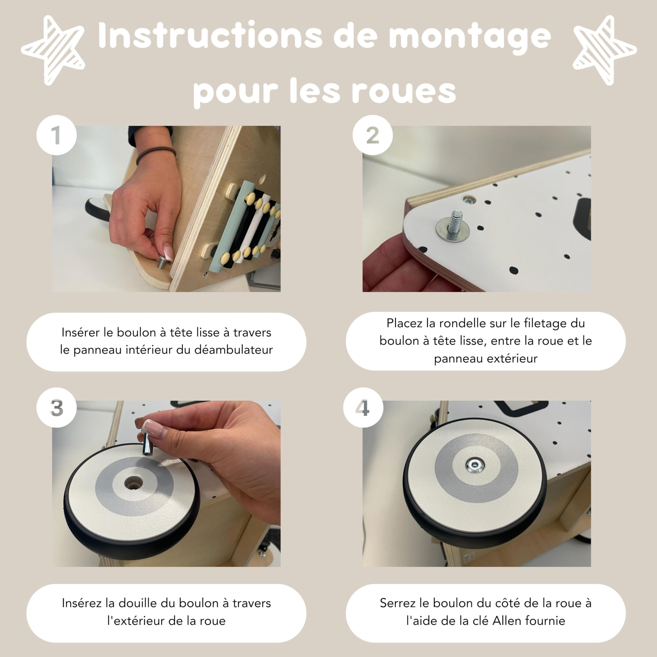 Haus Projekt Chariot Marche Bois Rose, Trotteur Bebe Bois pour Enfant Activité, Jouet pour Bébé 1 an, Chariot de Marche Bebe pour Premier Cadeau Anniversaire pour Garçon ou Fille, Baby Walker