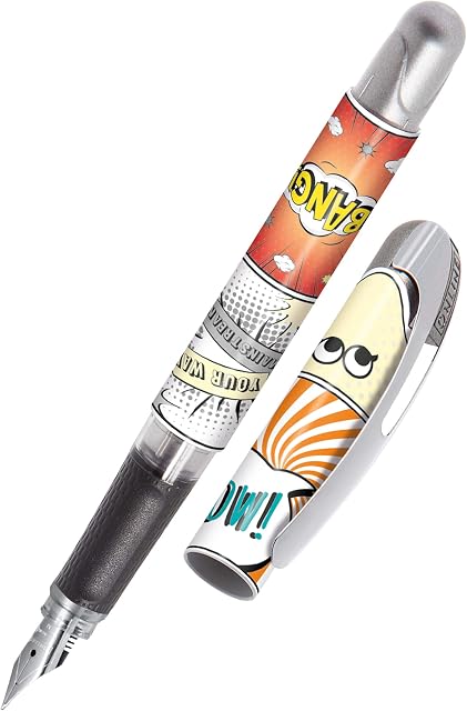ONLINE College ink pen Wow  ergonomic fountain pen for school / college  solid medium nib, soft grip part  for standard ink cartridges  refillable ideal for beginners, pupils & students