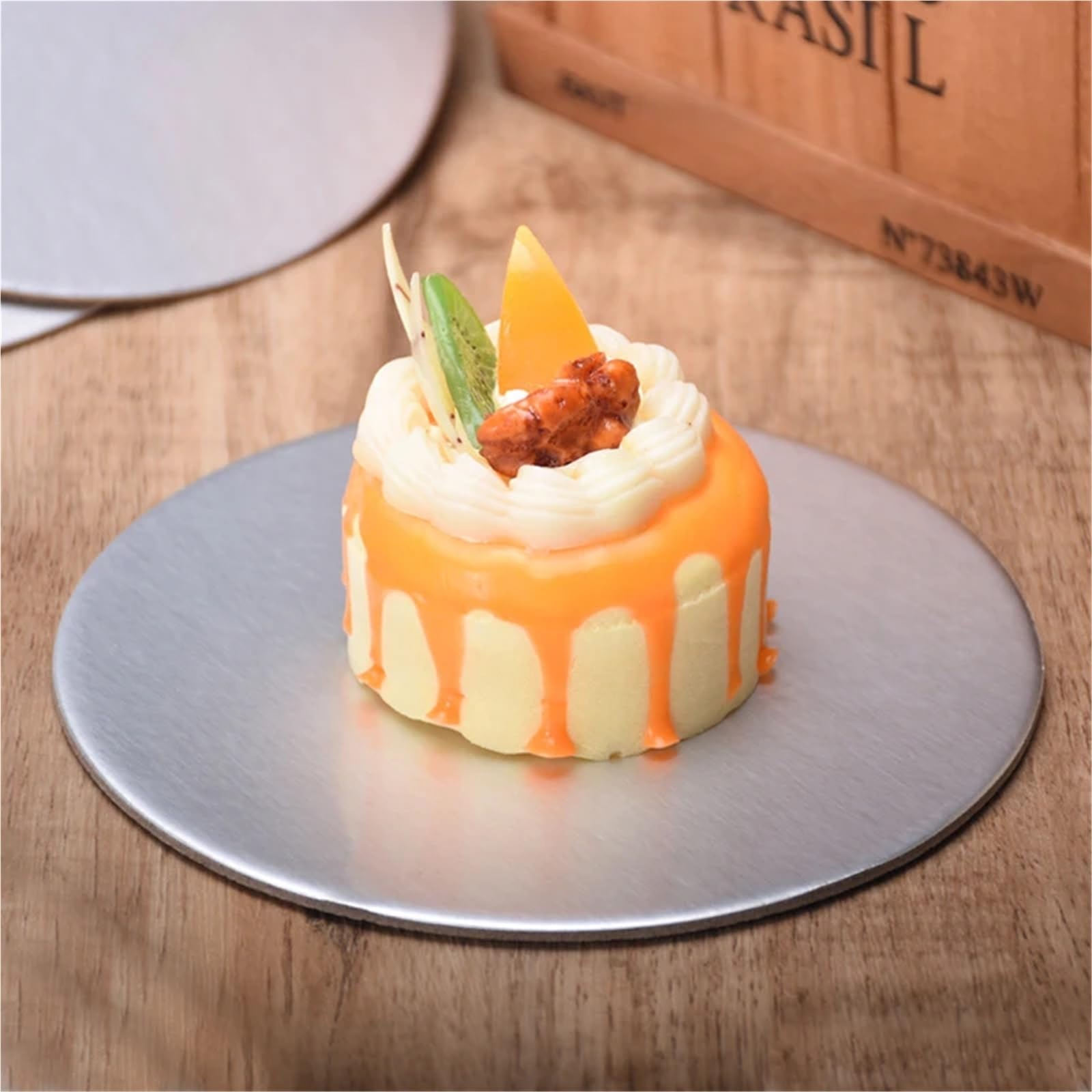 Base para Tartas Diámetro de cartón for Pastel Disponible Base de cartón Circular(Silvery 24cm-10pcs)
