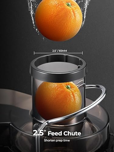 Miniatura 2 de HOUSNAT - Exprimidor de frutas y verduras enteras con ajuste de 3 velocidades, versión mejorada con motor de 400 W, jugo rápido, cepillo de limpieza