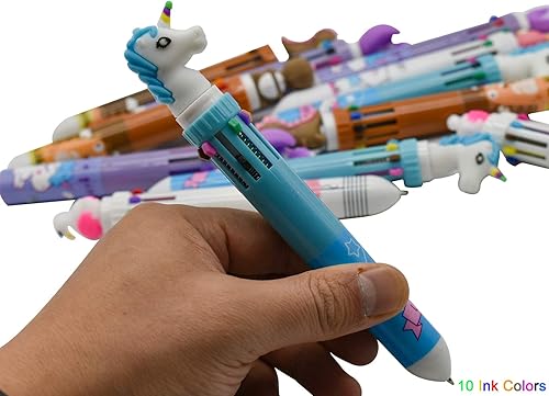 Miniatura 7 de Maydahui 15 bolígrafos 10 en 1 para lanzadera con diseño de animales en forma de animal de dibujos animados, unicornio, dinosaurio, cerdo, flamenco,