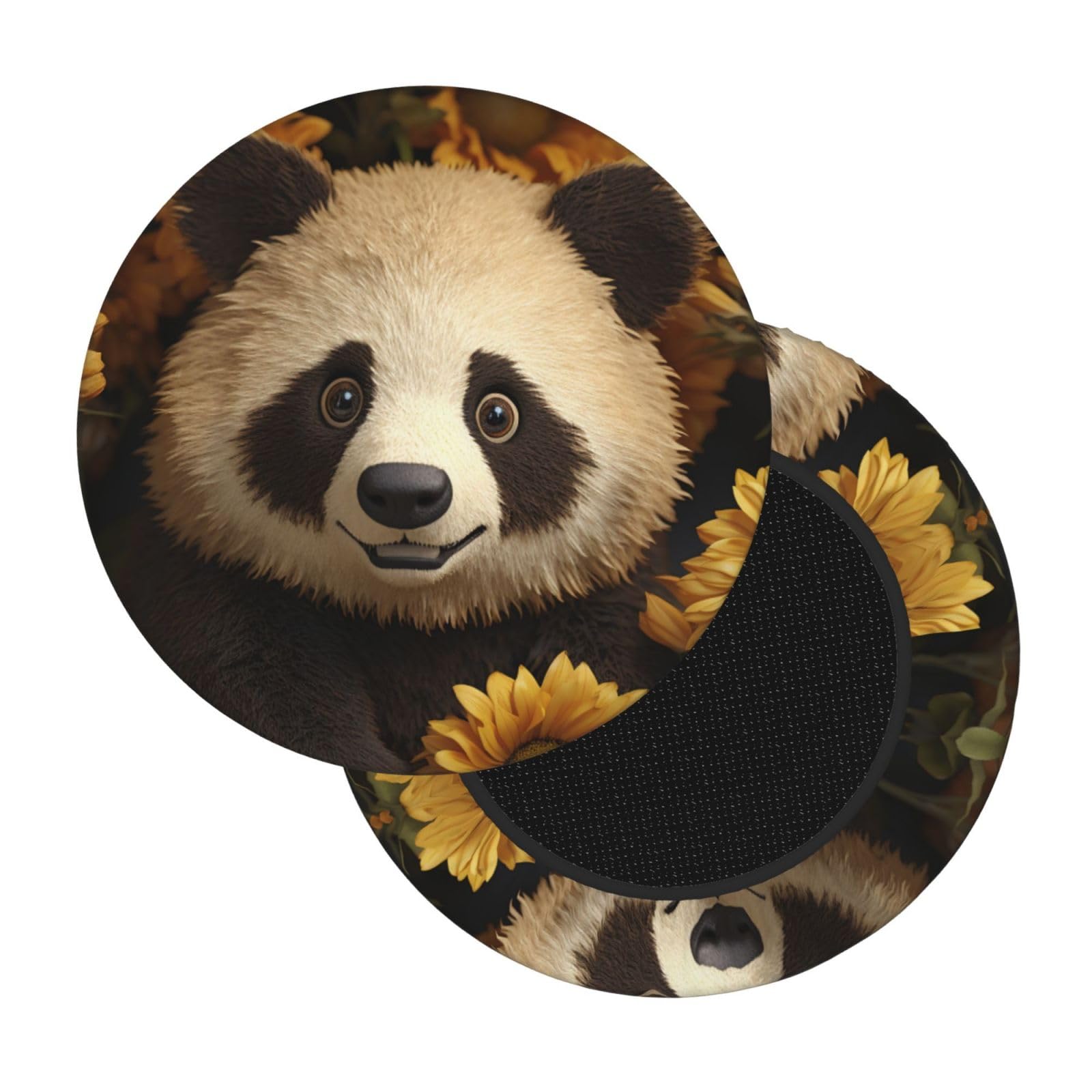 DWVTFSM Round Bar Stool Covers, 12 Inch Stretch Washable Barstool Seat Covers Removable Non Slip Dustproof Cute Animal Sunflower Bar Chair Cushion Protector for Kitchen Dining Room Cafe