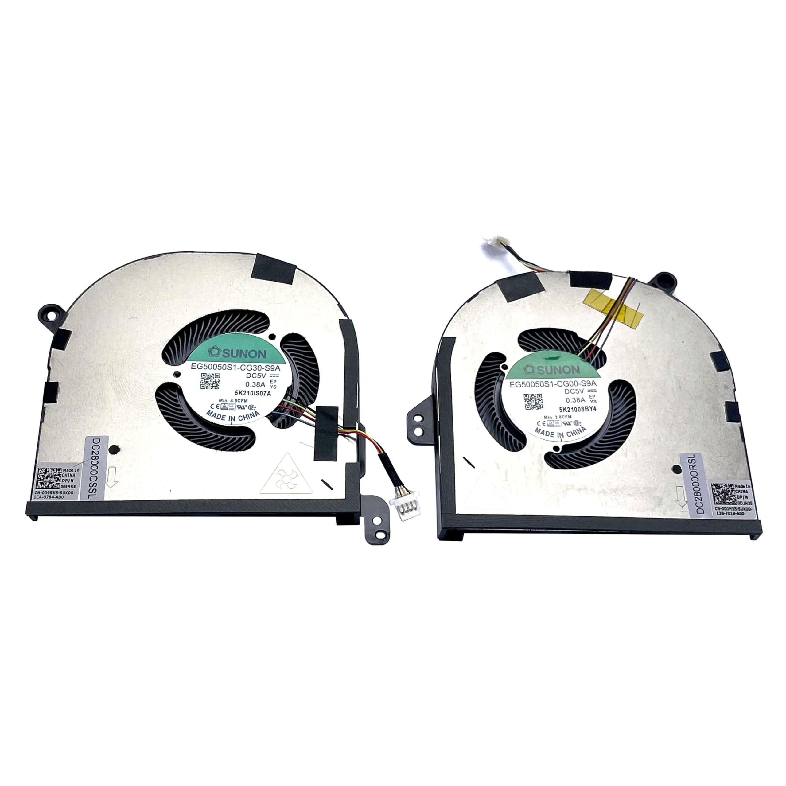 New CPU+GPU Cooling Fan Replacement for DELL XPS 15 9500,Dell Precision 5550 0DJH35 009RK6 Pair Fans DJH35 09RK6