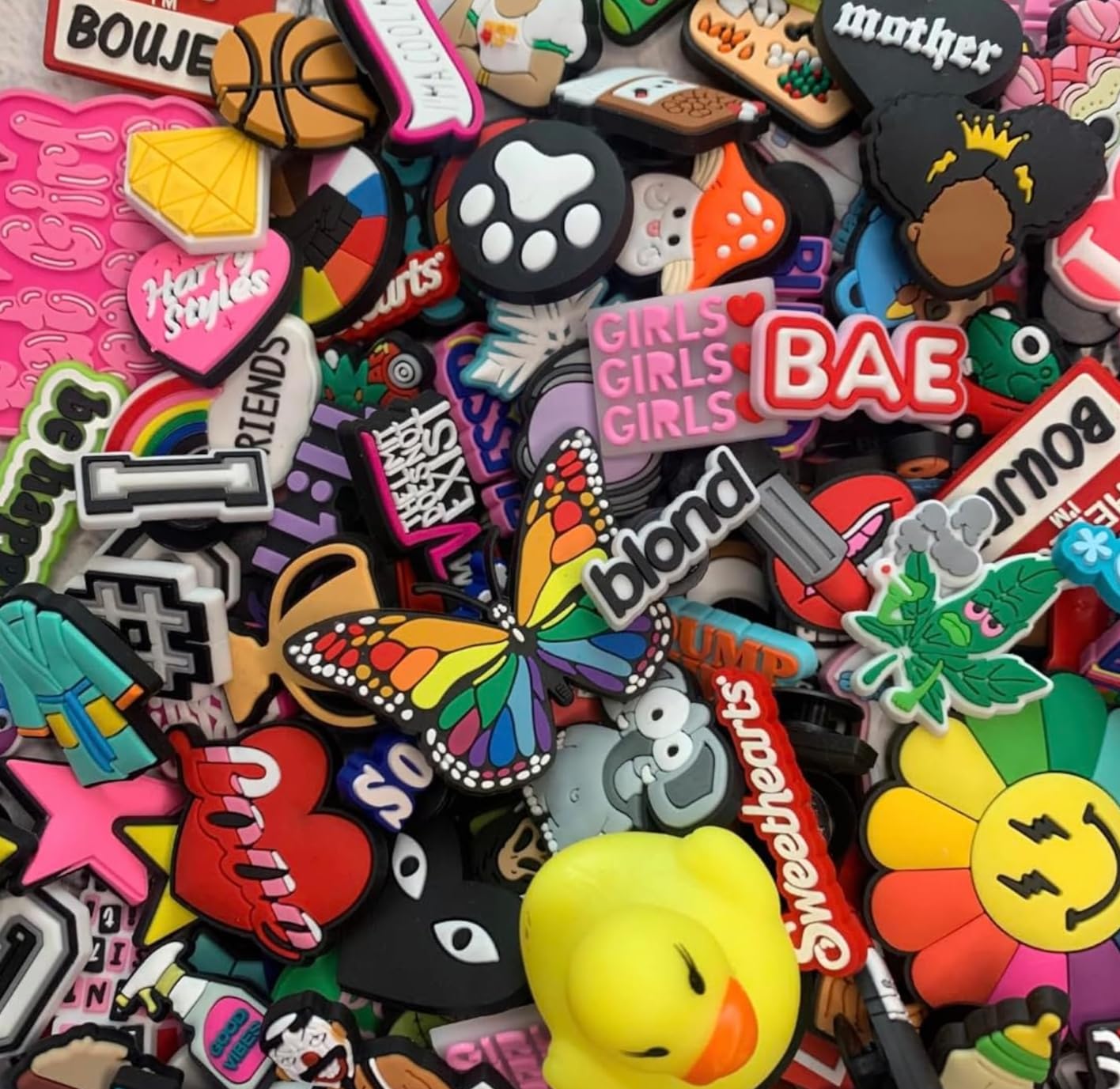 Girly Random Shoe Decoration Charms mixed unique Girls special charms pack of 6