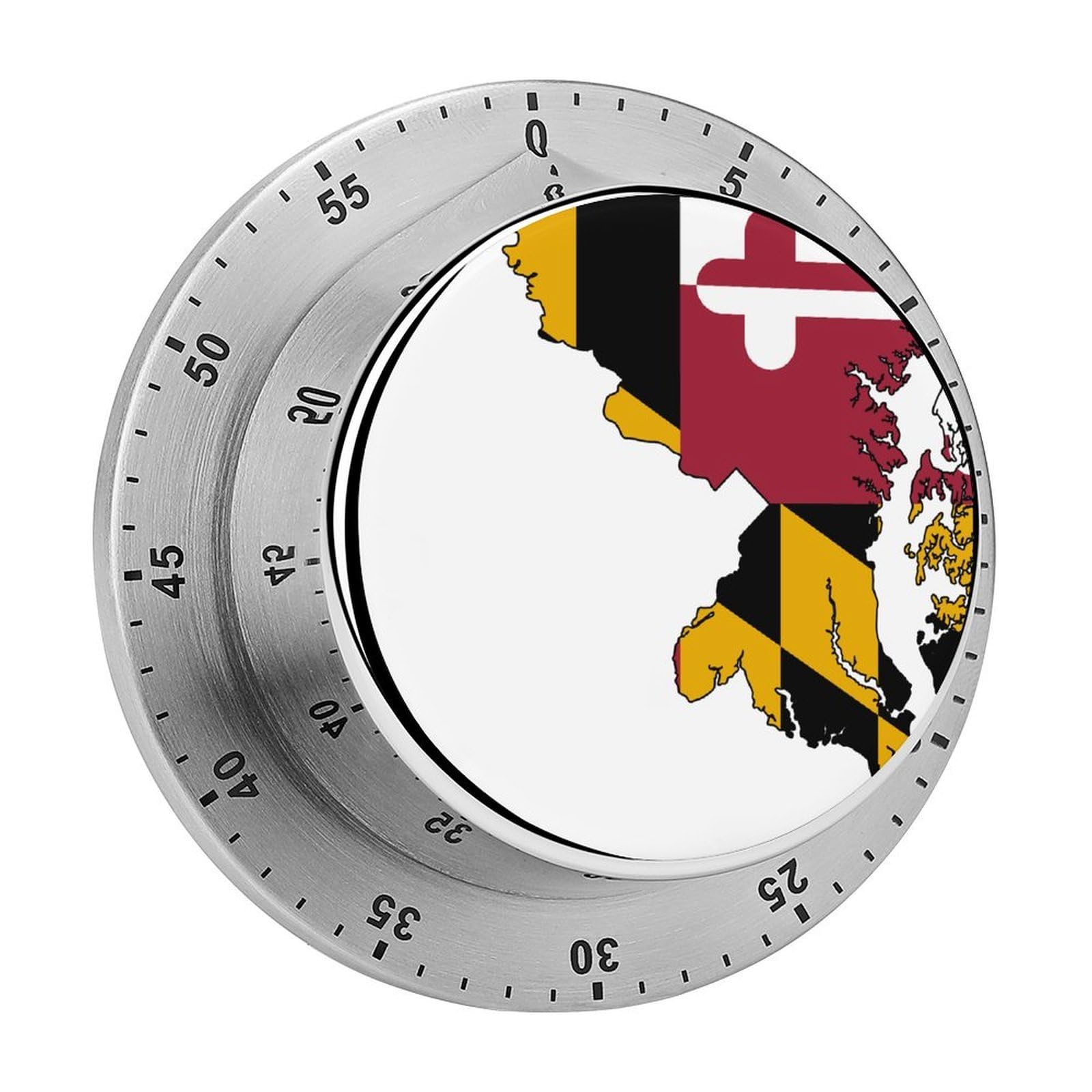 Maryland State Flag Map Mechanical Rotary Timer, Used for Daily Timing