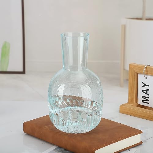 Miniatura 7 de Juego de jarras y vasos de noche de cristal, color azul