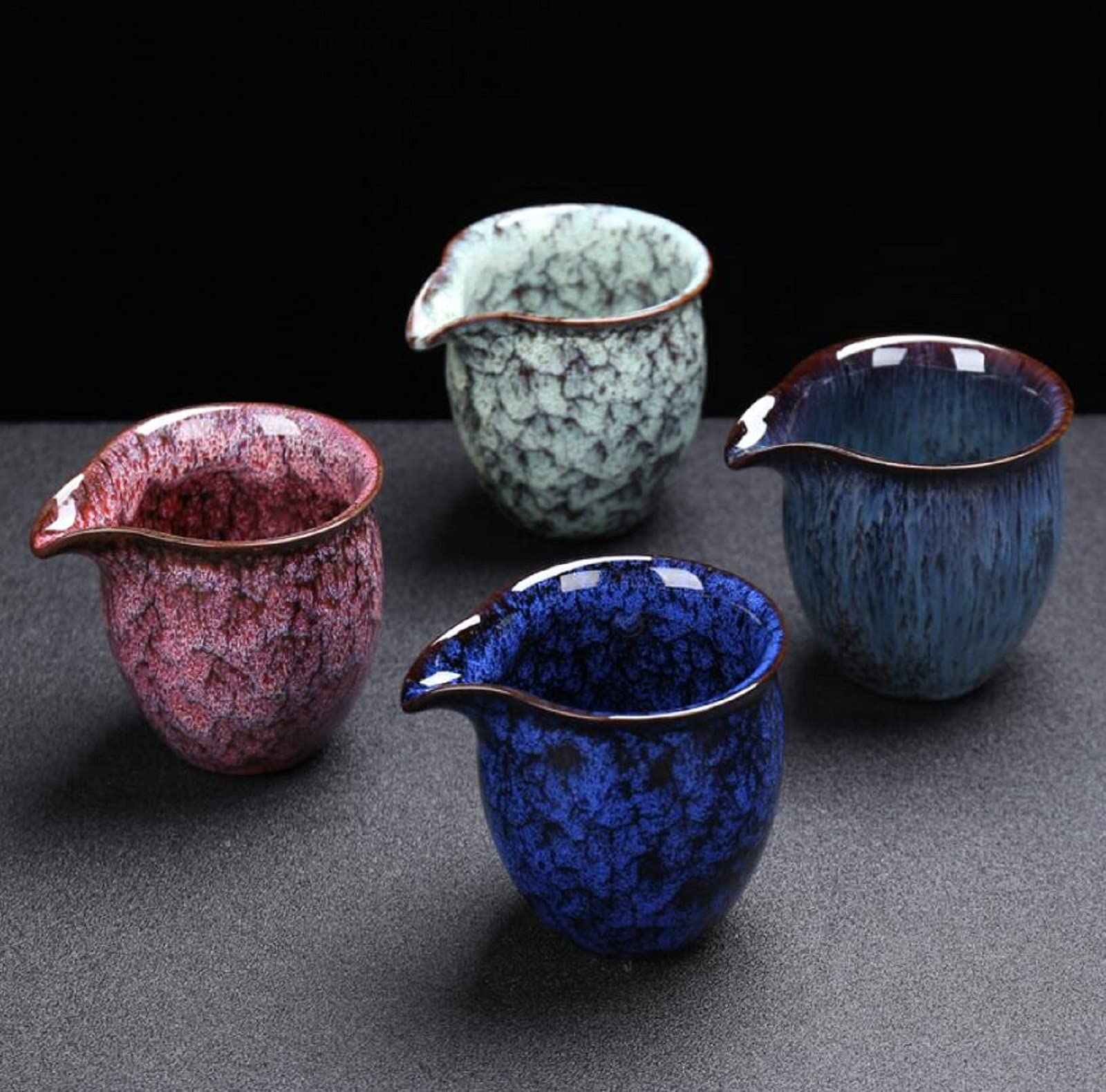 Taza, Tazas De Té De Gres Japonés, 160 Ml X 4 Piezas, Taza De Loza Sin Asa para Disfrutar del Café, Apta para Lavavajillas Y Microondas,B