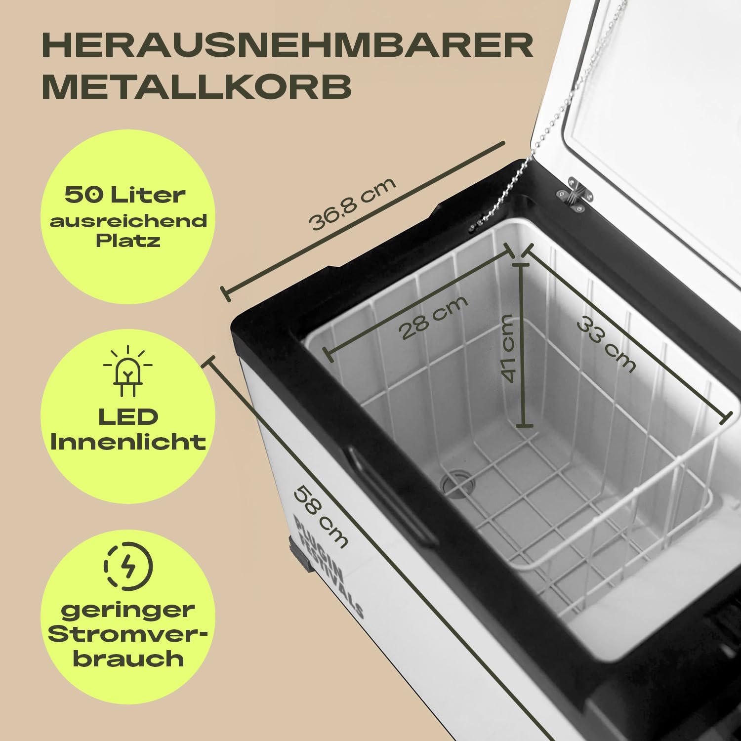 Elektrische Kühlbox Kompressor Gefrierbox -20°C 50L 12V 230V Camping Auto