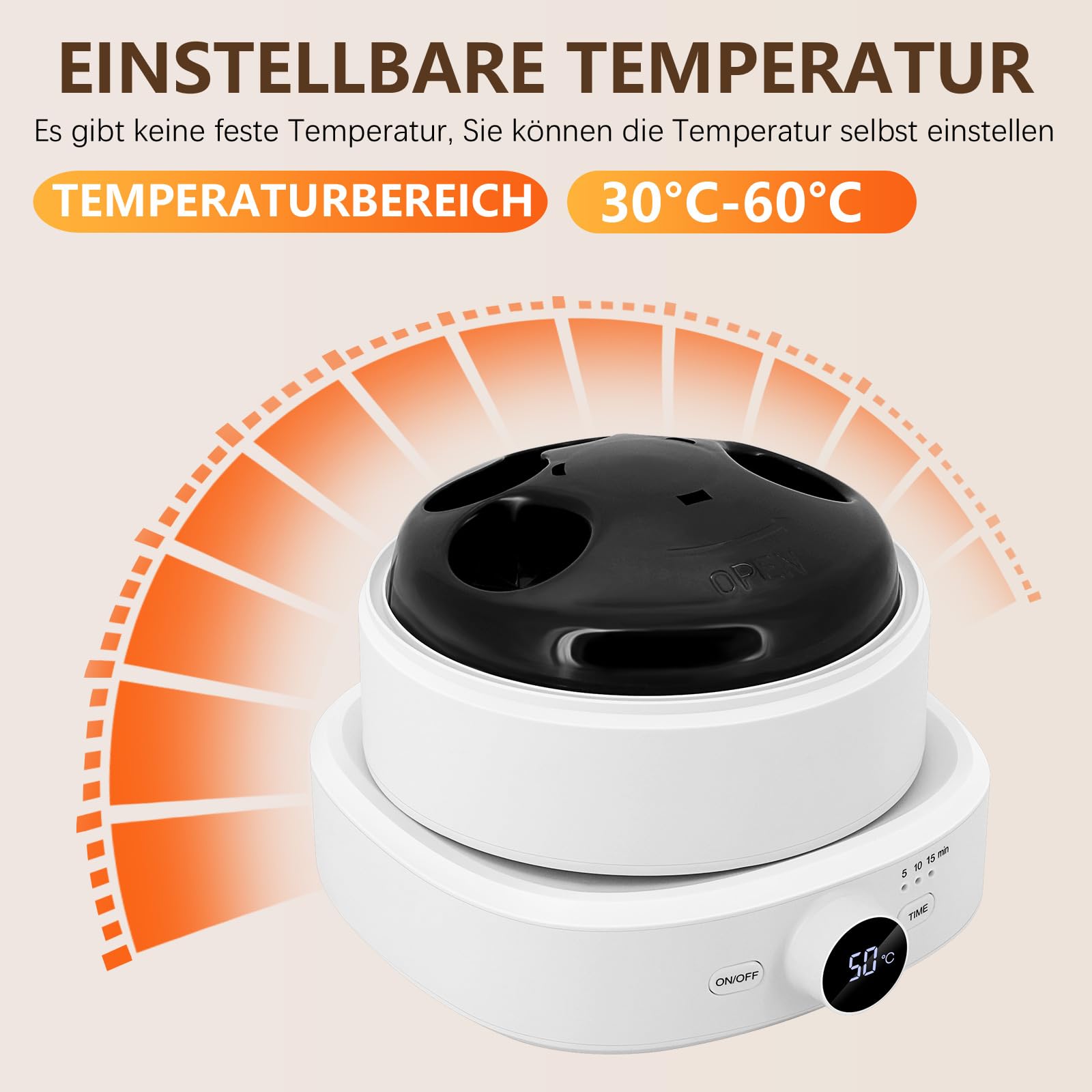 Removedor eléctrico de esmalte de uña con temperatura ajustable, cuenco eléctrico para manos blandas, elimina esmalte, compatible con gel y acrílico