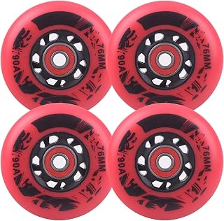 Inline Skate Wheels, Replacement Roller Skating Wheels 4 Pack Inline Skate Wheels,90A Asphalt Outdoor Hockey Wheels with Bearings,Blades Roller Tires Skates Replacement Wheels