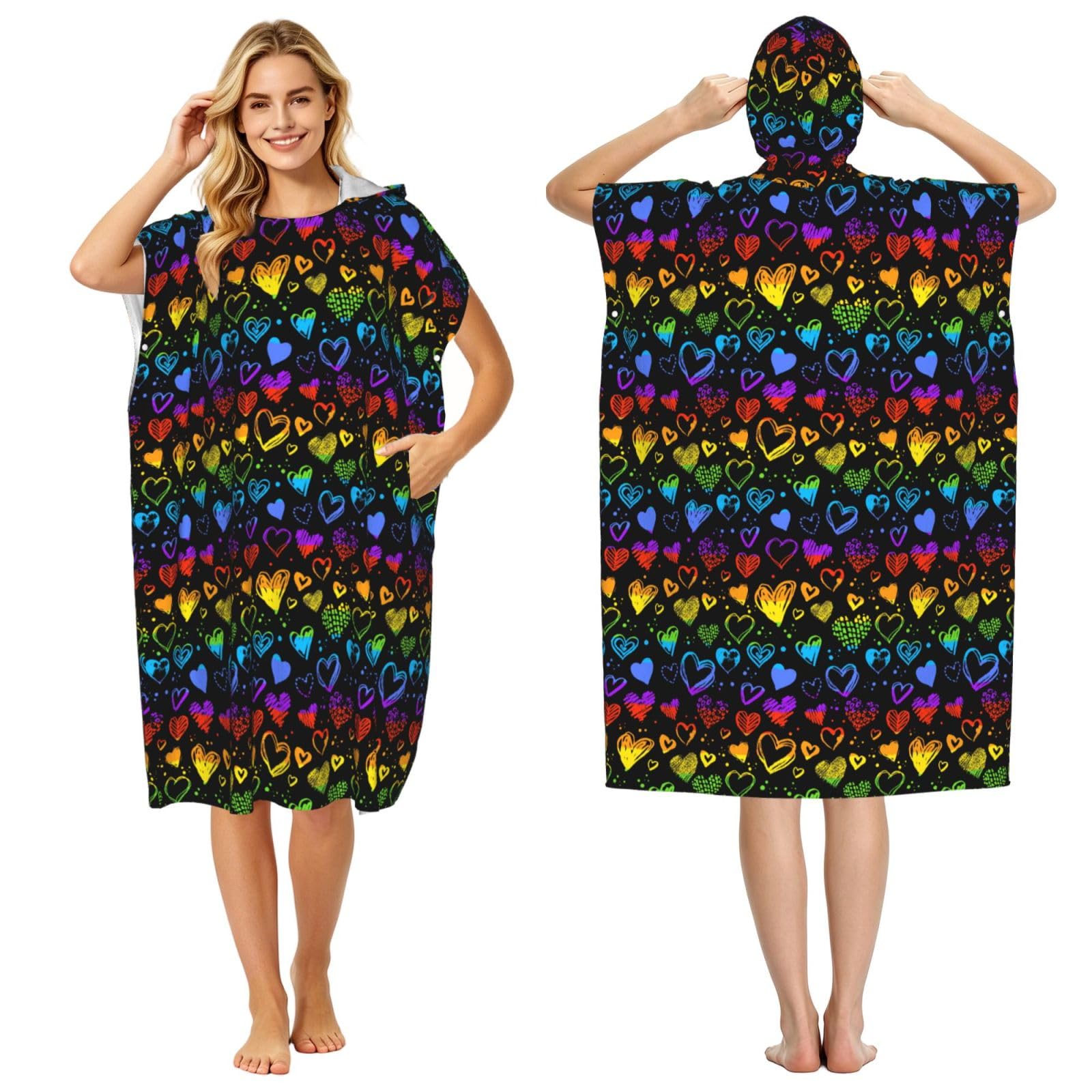 Noble Ren Pride Month Lgbtq Gay Pride Ally Adult Hooded Beach Towel Swimming Cover Outdoor Wearable Towels Bath Bathrobe Cape Quick Drying