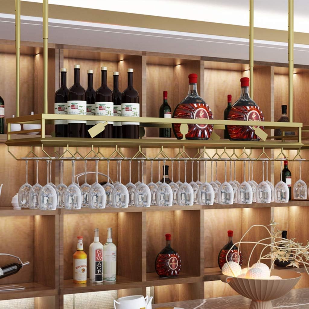 All Mounted Rack for Bar Restaurant, Hanging Stemare Holder, Upside Don Bottle Holder, Hanging Ceiling Shelf Decor, 80cm x 35cm, 80cm x 35cm (60cm) x 35 cm (100 cm x 35 cm) vis