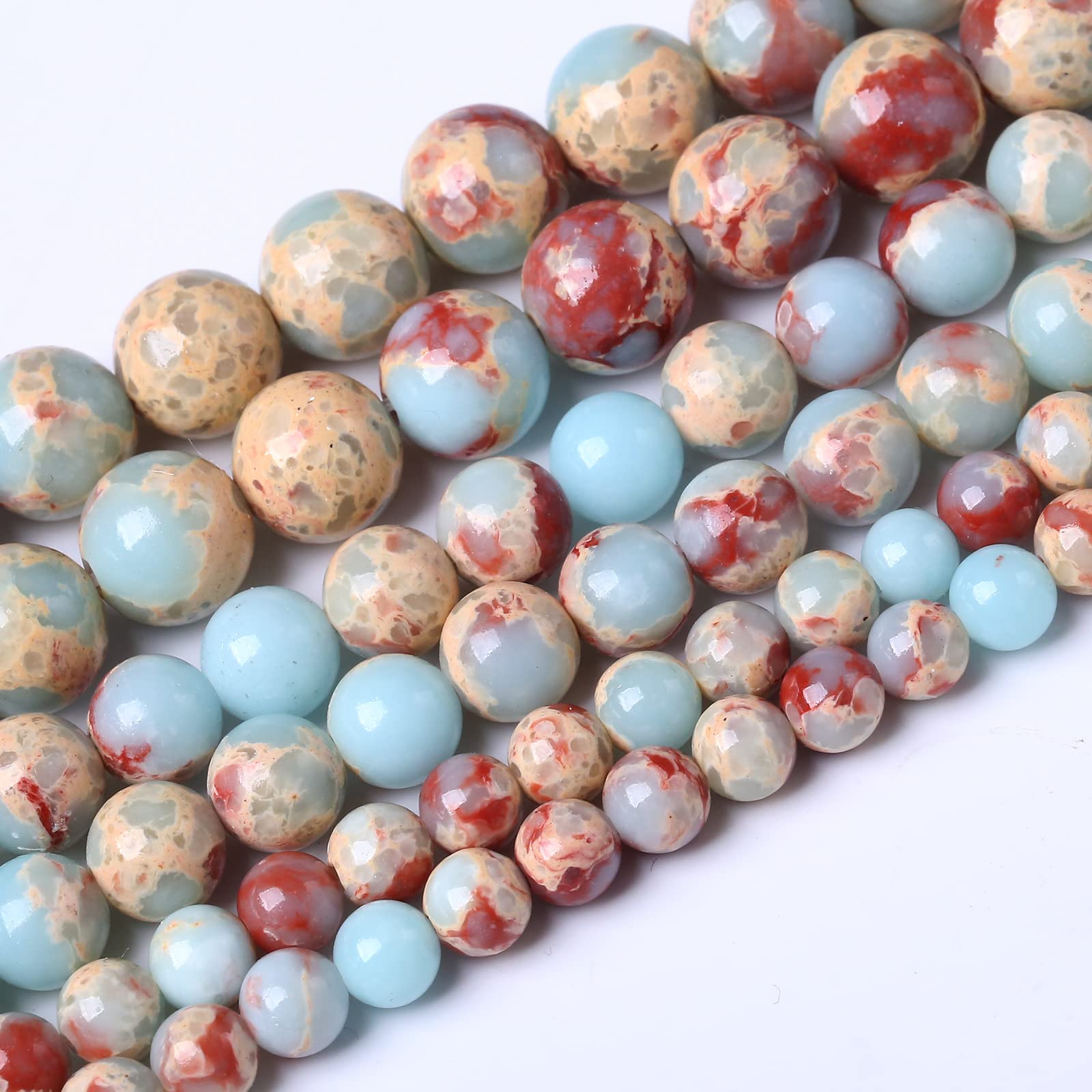 Perline sfuse rotonde in agata naturale, 8 mm, 45 pezzi, per la