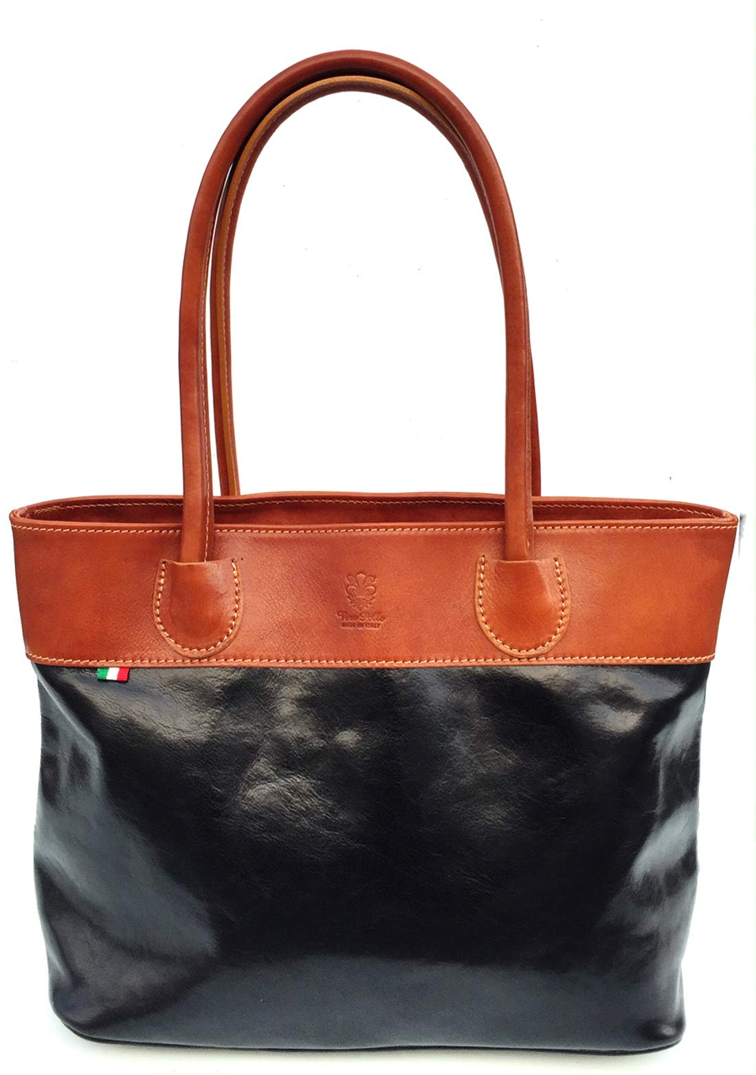 Superflybags Shoulder Bag Genuine Leather Full Flower Pattern FLAMINIA Made In Italy Size: L