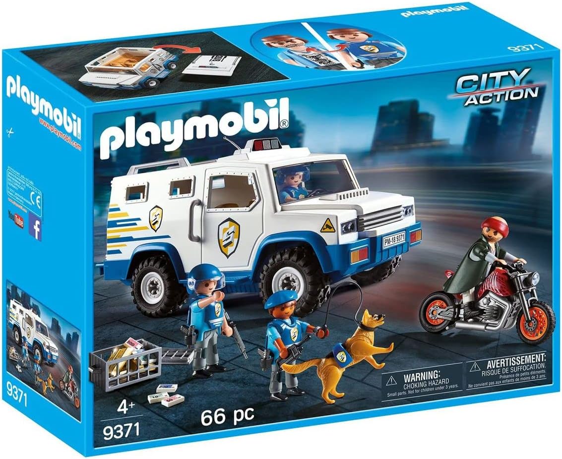 PlayMOBIL 9371 City Action Money Transport Vehicle, Fun Imaginative Role-Play, PlaySets Suitable for Children Ages 4+