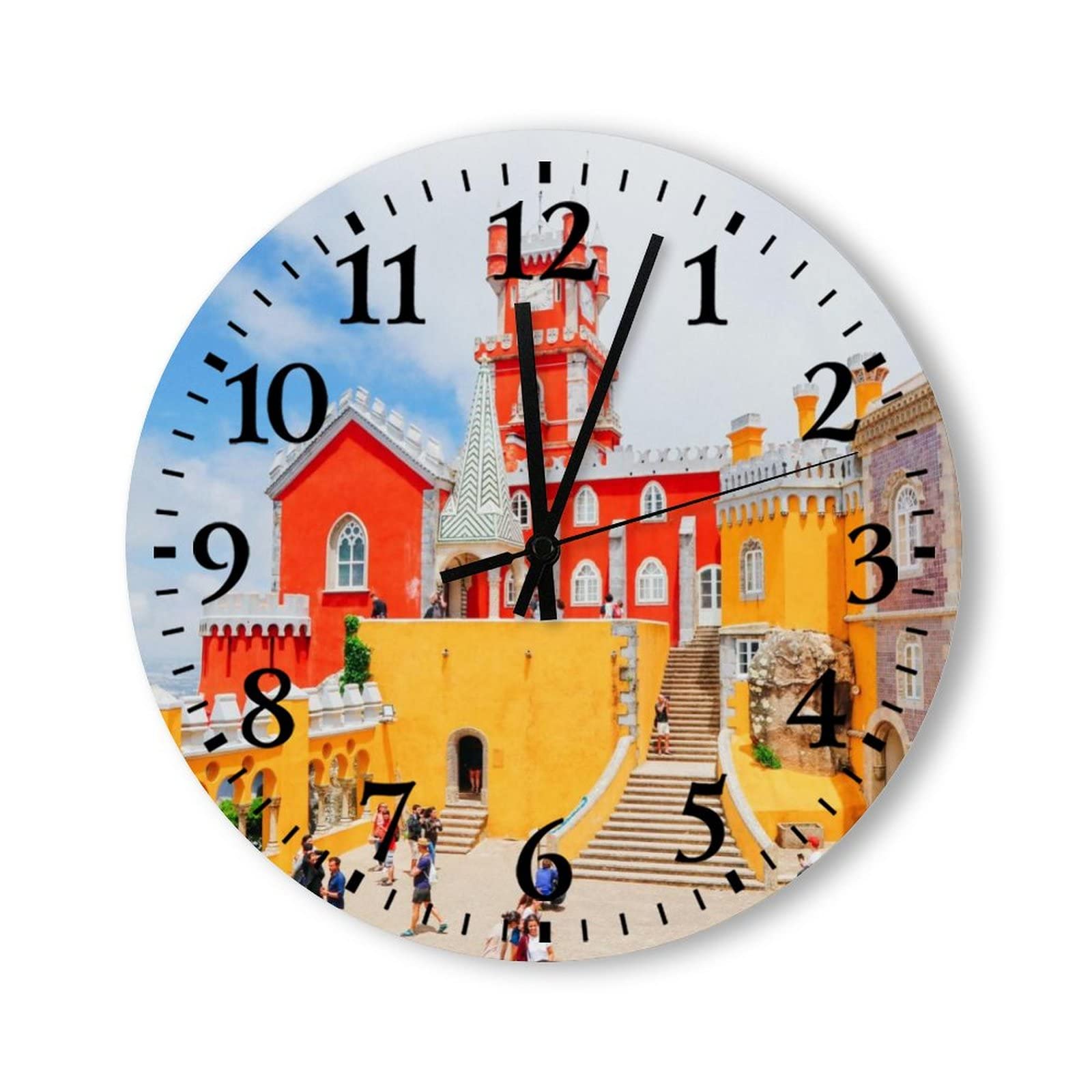 UTF4C Silent Non-Ticking Round Clocks Intra Portugal Retro Wall Clock 15" Decor for Home Office Kitchen Living Room Bedroom Housewarming Gifts