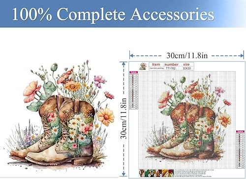 Miniatura 3 de JFYHAB Kits de pintura de diamantes para zapatos, pinturas de puntos de diamante de perforación completa para principiantes, arte de diamantes 5D,