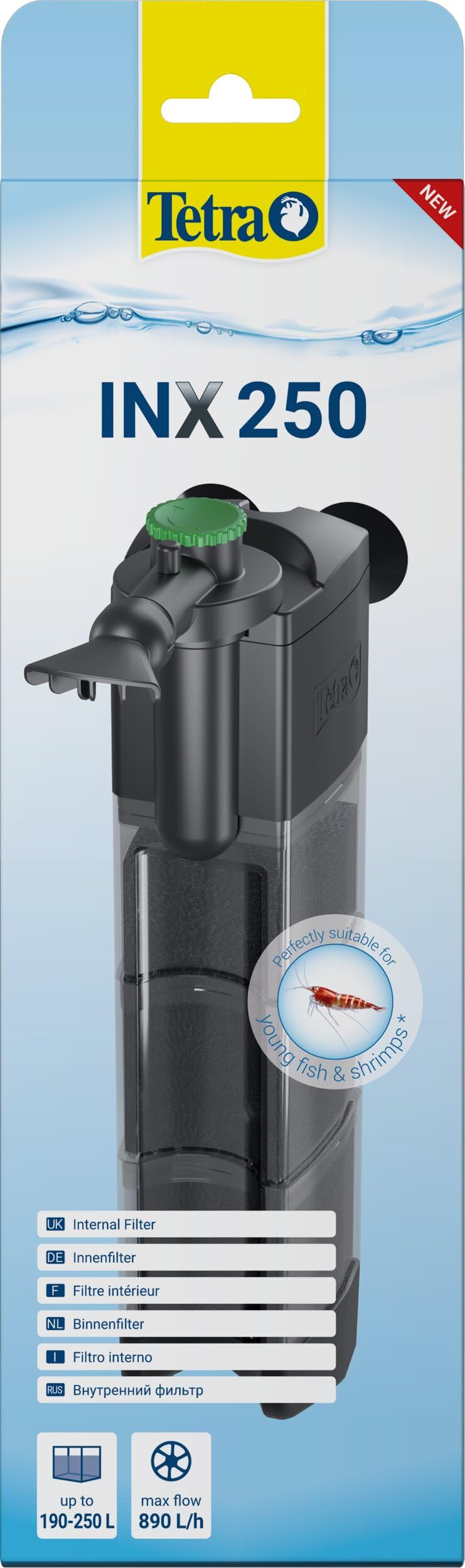 Tetra INX 250 Aquarium Innenfilter, für Aquarien mit 190 bis 250 Liter | Filter für klares und gesundes Wasser | mechanische und biologische Filterung | leistungsstark und leise