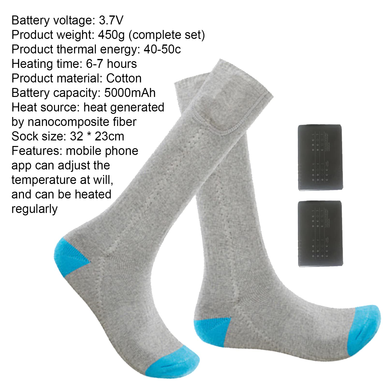Calcetines térmicos recargables, calcetines térmicos para mujer de invierno,Calcetines térmicos de invierno recargables con calefacción inteligente - Calentamiento inteligente 3 Soydan