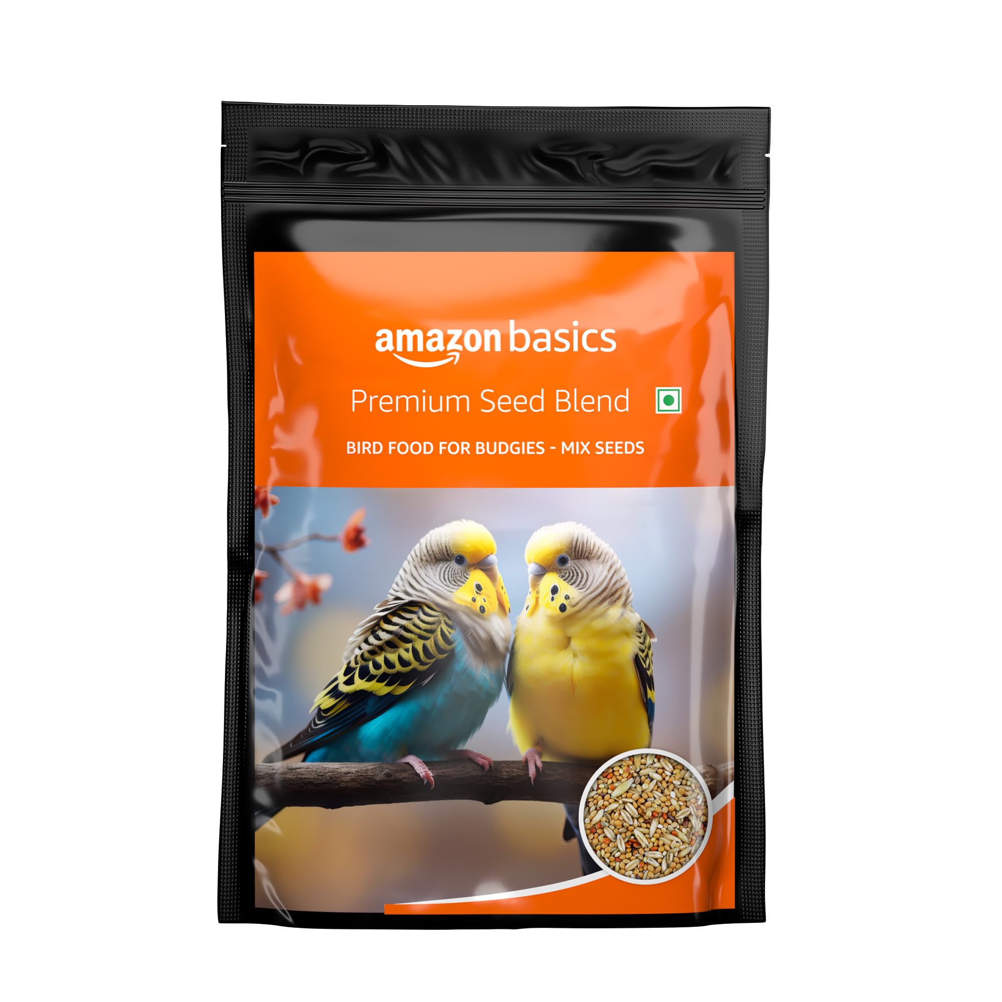 Amazon Basics Premium Seed Mix | Balanced Bird Food for Budgies | 1 Kg | Improves Immunity | for All Ages