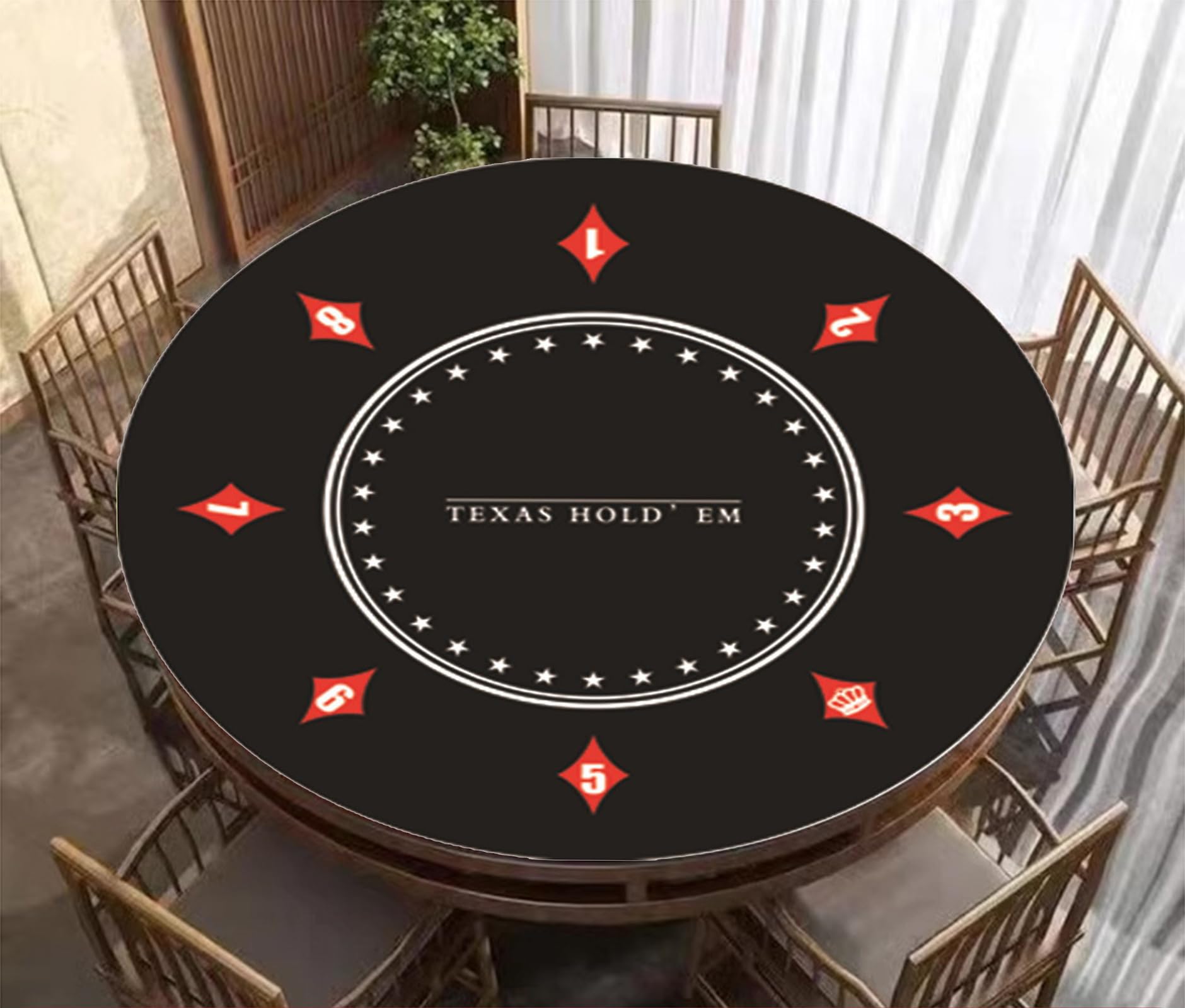 Tappetino da Poker Professionale Tappetino da Poker Texas Antiscivolo Tappetino da Poker Professionale Rotondo Tavolo da Poker Portatile in Gomma