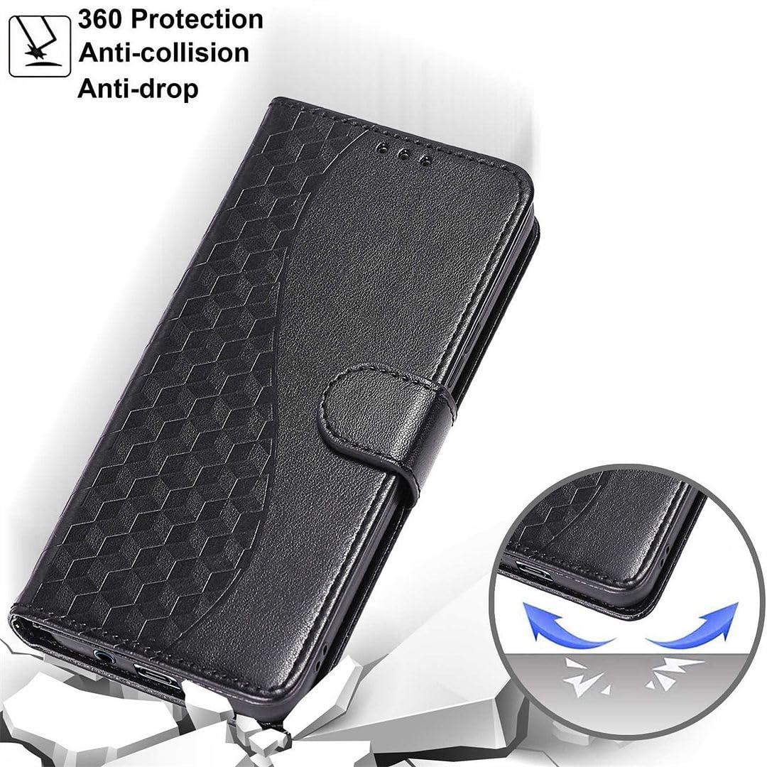 Saturcase Custodia A Portafoglio In PU Con Magnete Per Oppo A15 / A15S – Copertina Con Slot Per Carte E Supporto Per Video, Colore DK-4 - 5