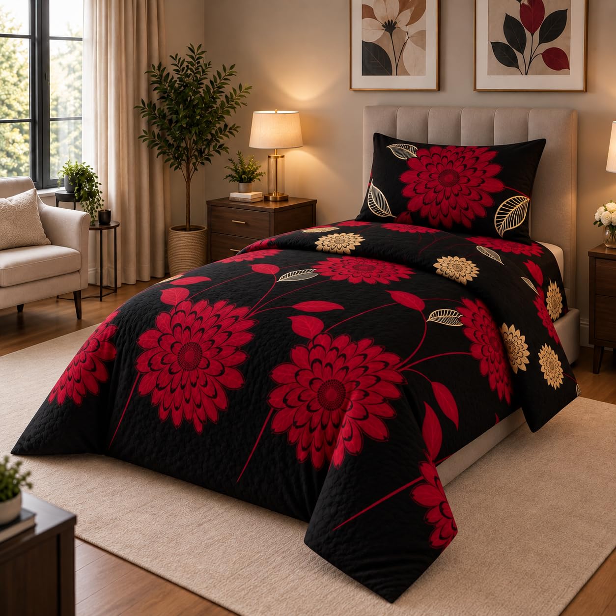 Opulent Living Single Bedding 3pc - Duvet Cover, Fitted Sheet & Pillowcase