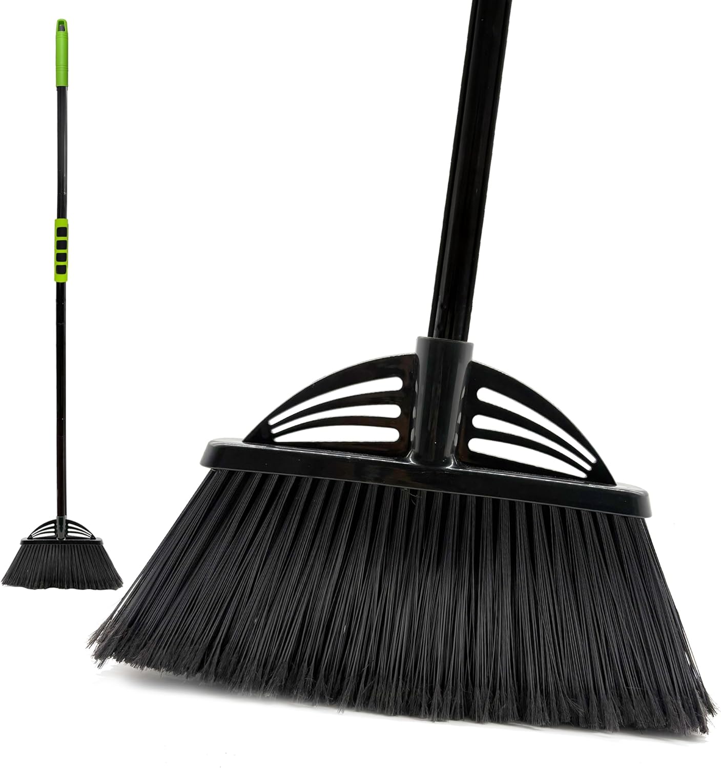 Three-Section Telescopic Aluminum Alloy Rod Long-Handled Broom for Housekeeping Garden Camping Outdoor&Indoor, 2 PCS Light Blue