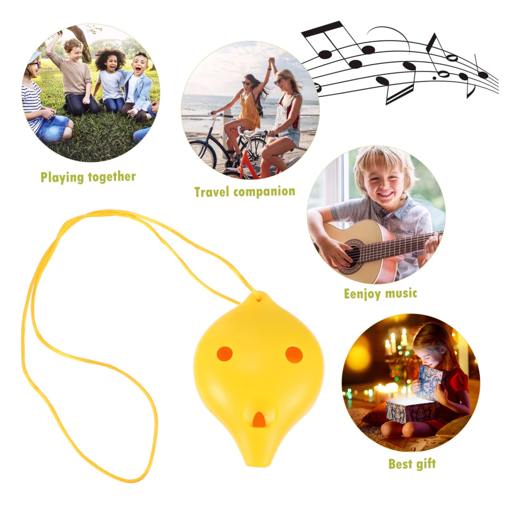 Yardwe 6 Hole Ocarina Flute Resin Material Lightweight Portable Great for Beginners and Students Random