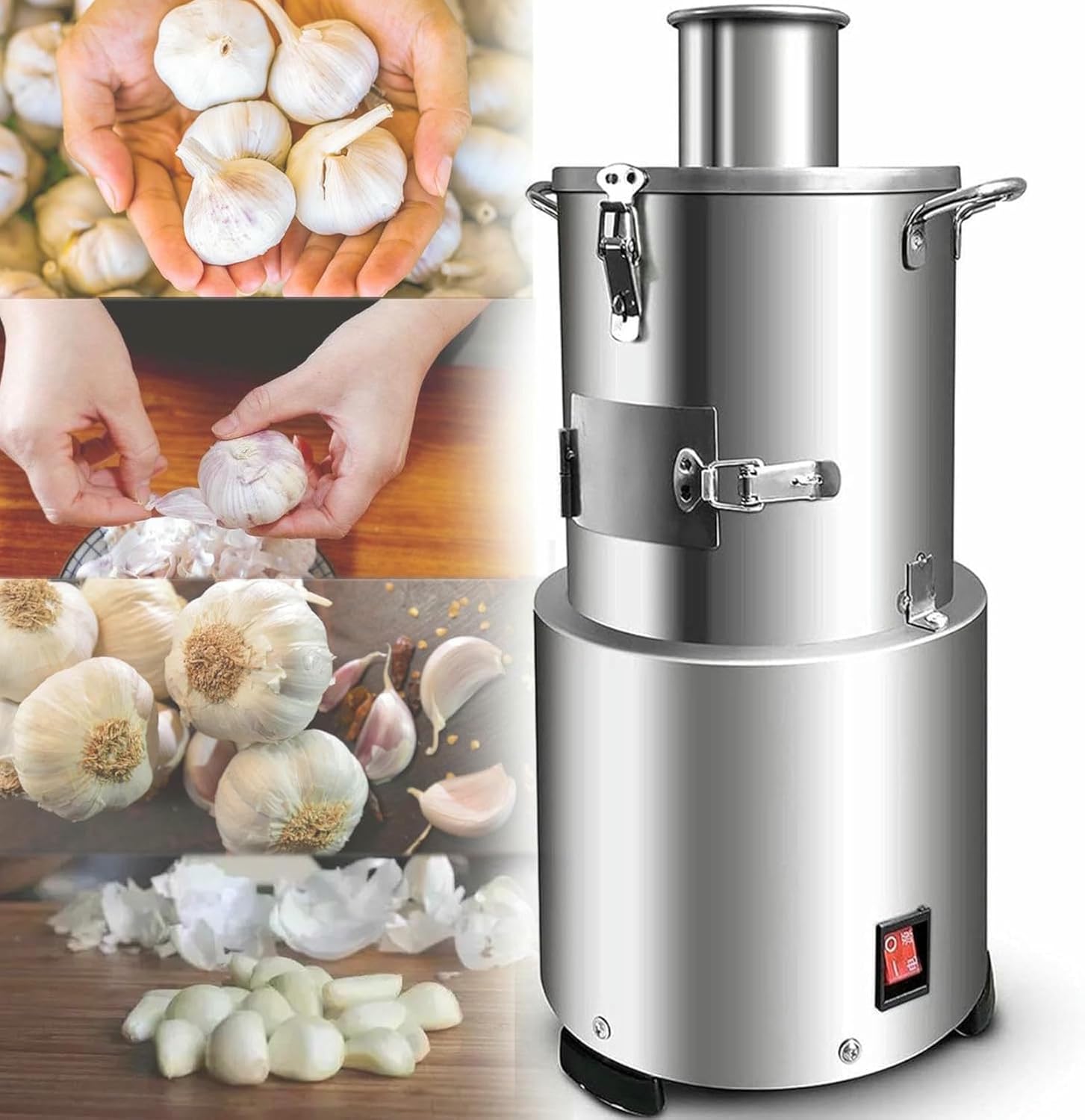 Portable Whole Garlic Peeling Machine,Stainless Steel Electric Whole Garlic Peeling Machine,Automatic Garlic Peel Machine, for Home/Commercial Use